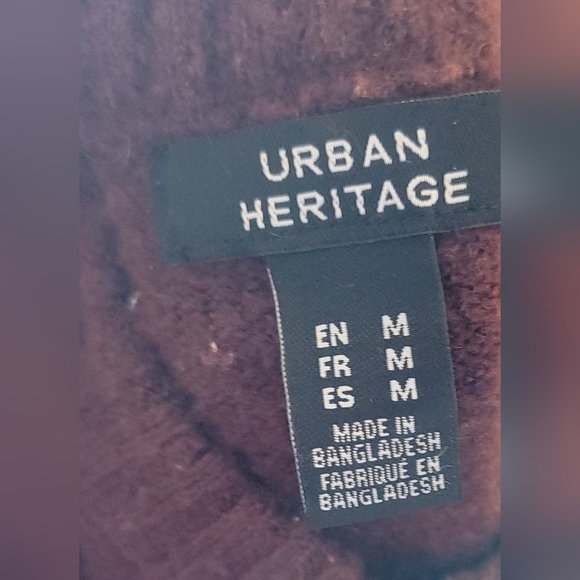 Urban Heritage Maroon and White Striped Crew Neck Sweater - Picture 4 of 7